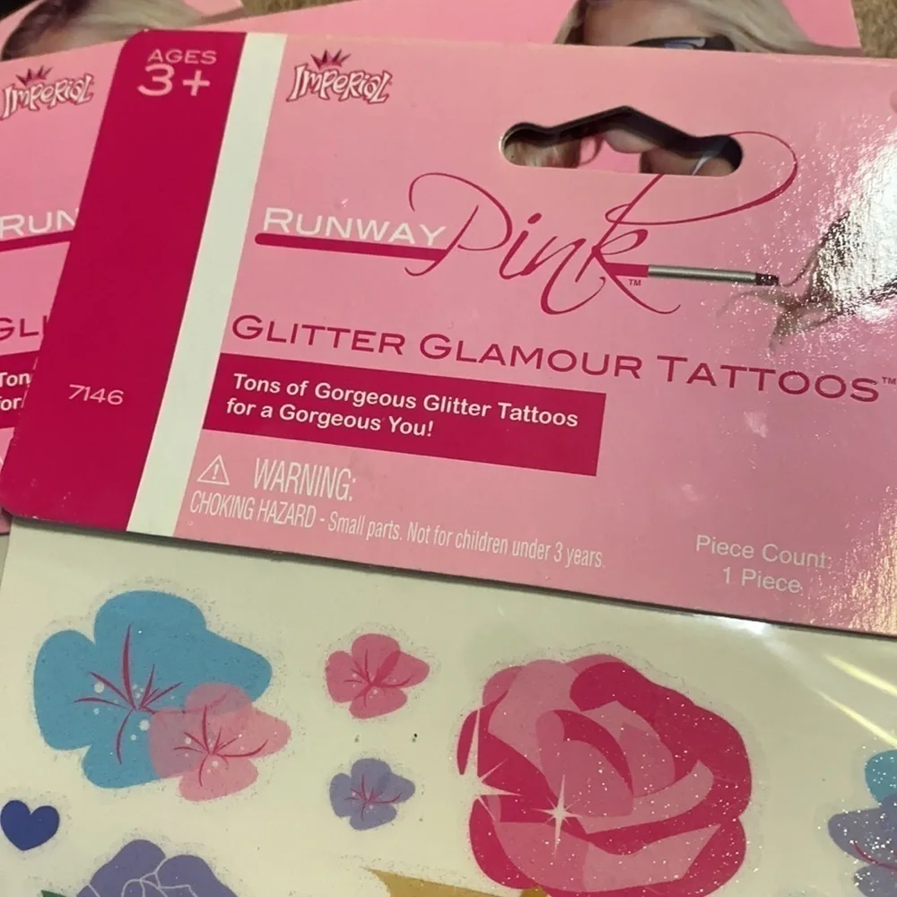 Girl’s Temporary Tattoo/Hair Accessories Bundle Goody Hair Clips Hairbrush